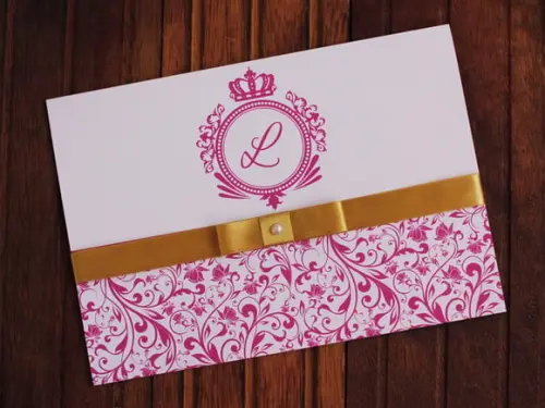 Convite 15 Anos - Convite Casamento -dourado
