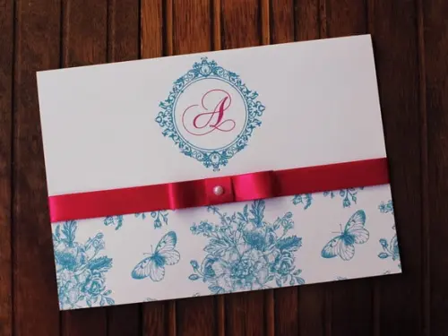 Convite 15 Anos - Convite Casamento Jardim Borboleta Azul