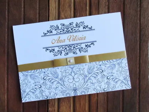 Convite 15 Anos - Convite de Casamento - 240g