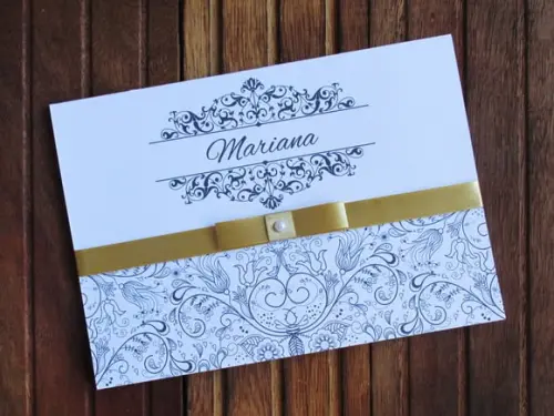 Convite 15 Anos - Convite de Casamento - 240g