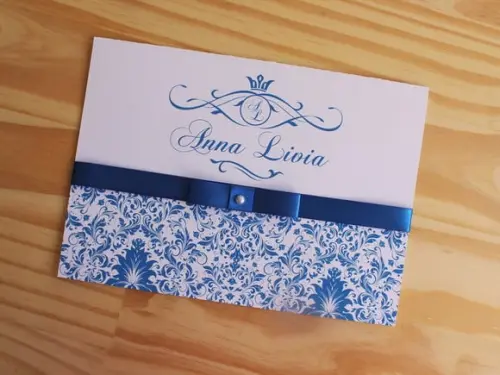 Convite 15 Anos Azul Promoção Convite Casamento Barato