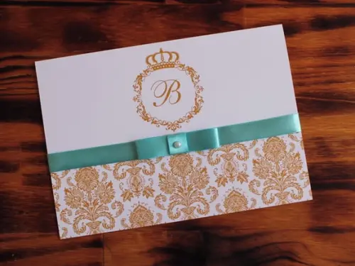 Convite 15 Anos Azul Dourado Convite Casamento
