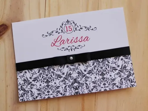 Convite 15 Anos Barato Preto Convite Casamento Promoção