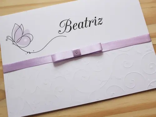 Convite 15 Anos Borboleta Lilás Roxo Alto Relevo