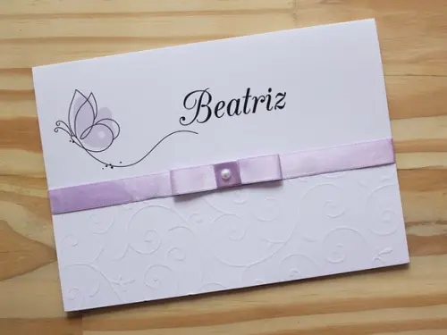 Convite 15 Anos Borboleta Lilás Roxo Relevo
