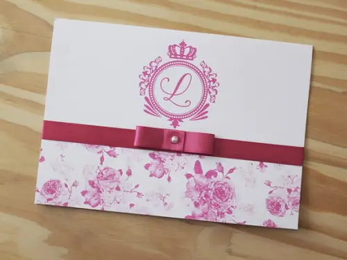 Convite 15 Anos Casamento Roa Pink Floral