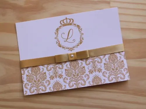 Convite 15 Anos Dourado Convite Casamento Barato Promoção