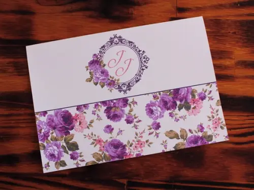 Convite 15 Anos Floral Roxo Lilas Barato Promoção Casamento
