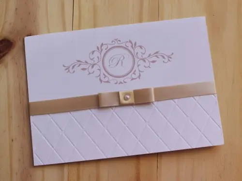 Convite 15 Anos Relevo Textura Bege Delicado Nude Casamento