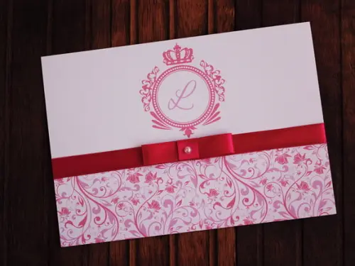 Convite 15 Anos Rosa Pink Convite Casamento Barato