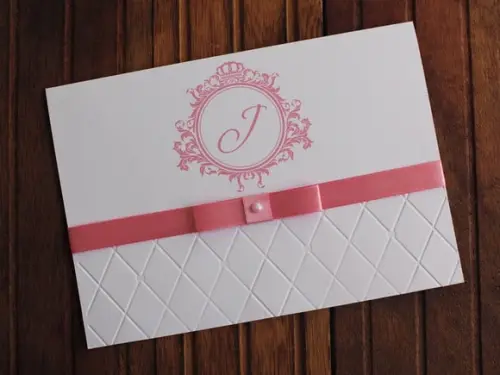 Convite 15 Anos Textura Relevo Rosa Convite Casamento