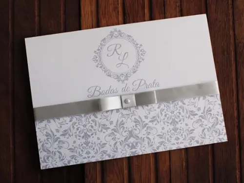 Convite Bodas de Prata - Casamento - Prata Barato 25 Anos