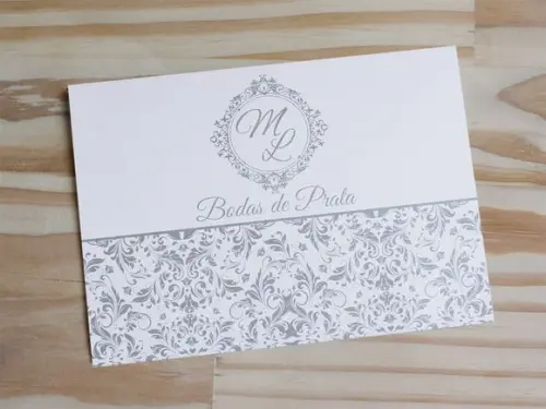 Convite Bodas de Prata - Convite Casamento - Promoção