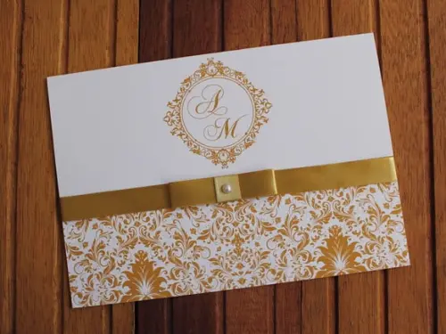 Convite Casamento - Convite 15 Anos - 240g Dourado Marsala