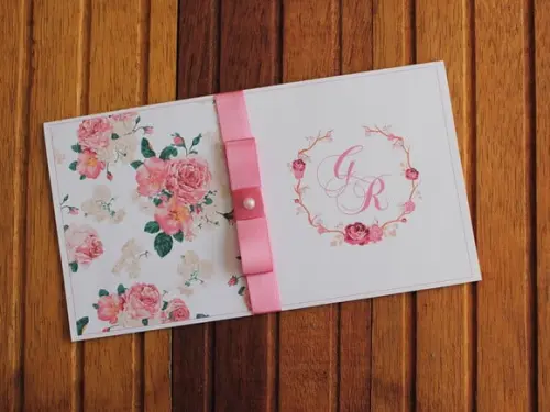 Convite Casamento - Convite 15 Anos - 240g Floral Delicado