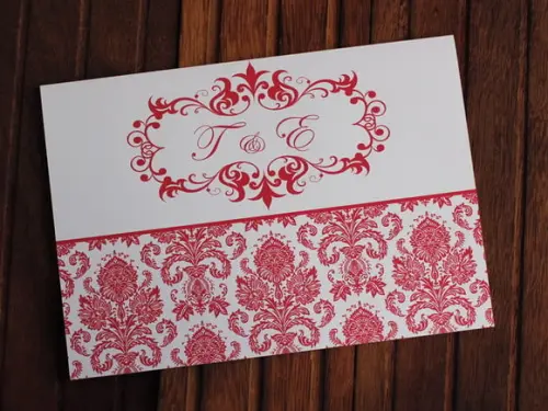 Convite Casamento - Convite 15 Anos - Arabesco Vermelho