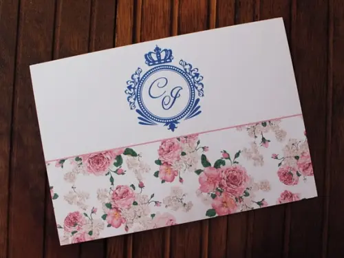 Convite Casamento - Convite 15 Anos - Floral Royal
