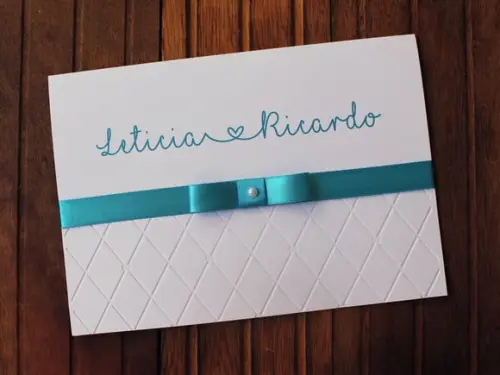 Convite Casamento - Convite 15 Anos - Textura Relevo Azul