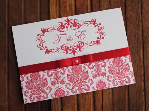 Convite Casamento - Convite 15 Anos Arabesco Vermelho
