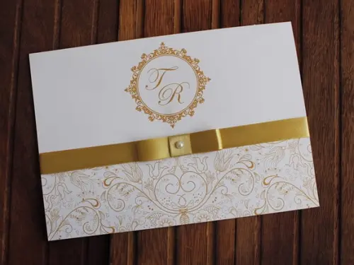 Convite Casamento - Convite 15 Anos 240g Arabesco Dourado 55