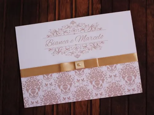 Convite Casamento - Convite 15 Anos Bege Promoção