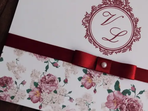 Convite Casamento - Convite 15 Anos Floral Marsala Promoção