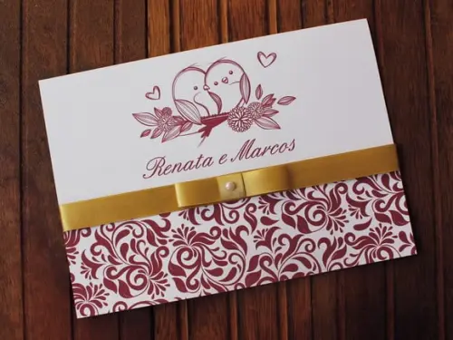Convite Casamento - Convite 15 Anos Marsala Dourado Promocao