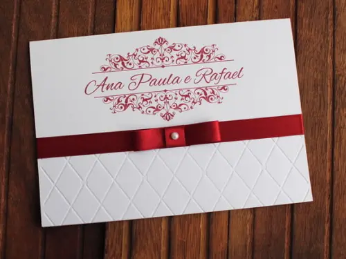 Convite Casamento 15 Anos - Textura Relevo Marsala
