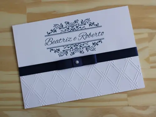 Convite Casamento 15 Anos Bodas Textura Relevo Barato