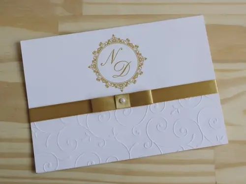 Convite Casamento com Relevo Textura Convite 15 Anos
