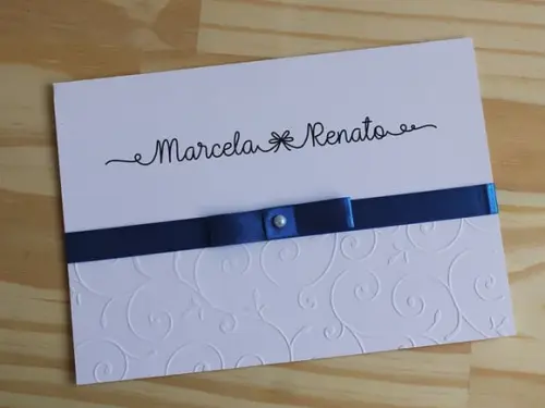Convite Casamento com Textura Azul Relevo Black Friday