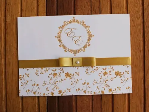 Convite Casamento Dourado Delicado Convite 15 Anos Bodas