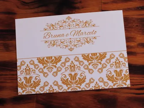 Convite Casamento Dourado Convite 15 Anos Barato