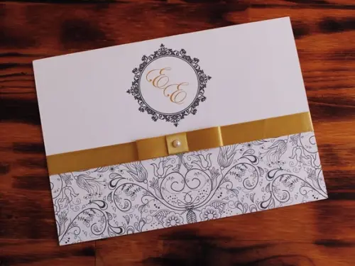 Convite Casamento Dourado Preto Convite 15 Anos Barato