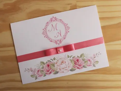 Convite Casamento Floral Convite 15 Anos Rosas