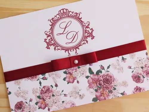 Convite Casamento Floral Marsala 15 Anos Promoção