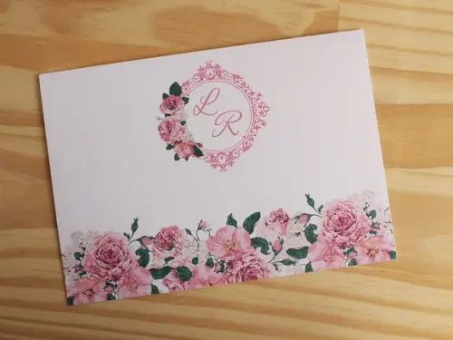 Convite Casamento Floral Rosas Convite 15 Anos Moderno