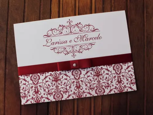 Convite Casamento Marsala Convite 15 Anos - Fita Barato