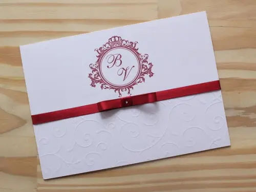 Convite Casamento Marsala Relevo Texturizado 15 Anos