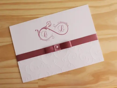 Convite Casamento Relevo Textura Rose 15 Anos