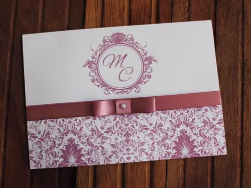 Convite Casamento Rose - Convite 15 Anos Rosa Antigo