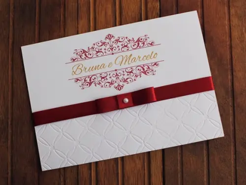 Convite Casamento Textura - Convite 15 Anos -marsala