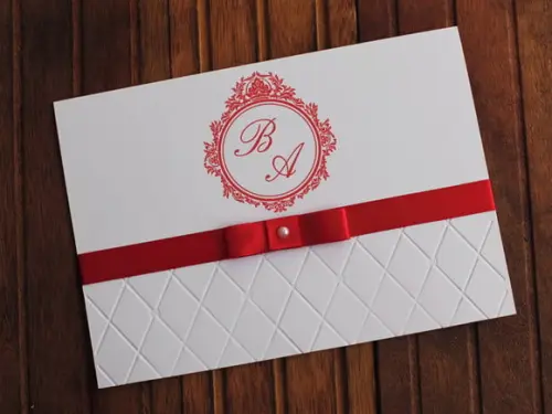 Convite Casamento Textura - Convite 15 Anos Vermelho