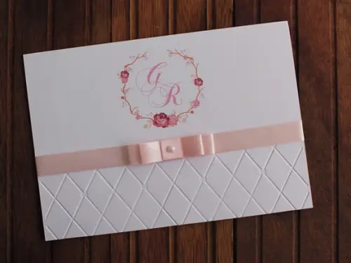 Convite Casamento Textura Convite 15 Anos Laço Duplo