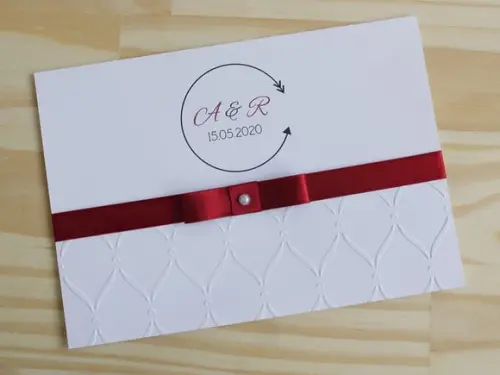Convite Casamento Textura Relevo Convite 15 Anos Vermelho
