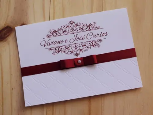 Convite Casamento Textura Relevo Marsala 15 Anos