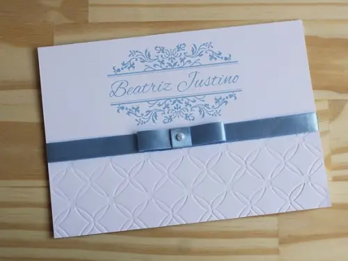 Convite com Relevo Azul Serenity Textura Barato