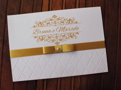 Convite com Relevo Casamento - Convite 15 Anos - Textura