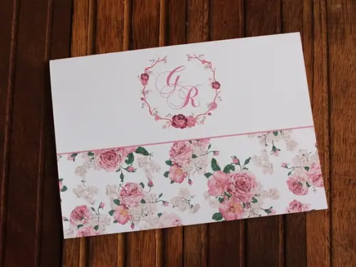 Convite de Casamento - Convite 15 Anos - Floral Flores Rosa