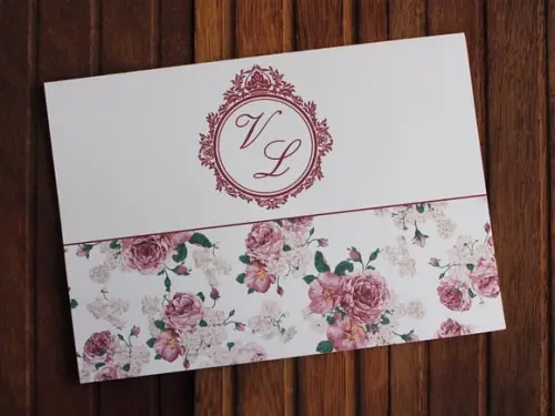 Convite de Casamento - Convite 15 Anos - Floral Marsala
